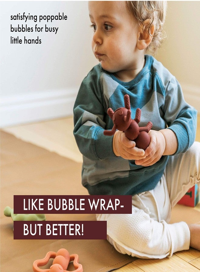 Doddle & Co. The Chew Teether with Poppable Bubbles | Toddler Teething Fidget Toy for Baby | Enhaces Oral Fit & Easy to Hold & Grab | Helps in Development for New Born Babies | Pack of 2 | Ant + Rain - Image 4